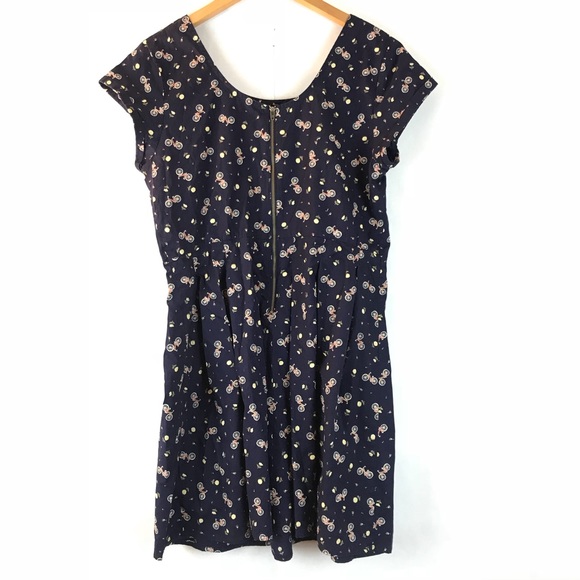 clockhouse Dresses Clockhouse Navy Blue Bicycle Print Dress Poshmark